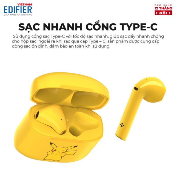Tai nghe không dây EDIFIER Lollipods Pikachu - Hình ảnh 2