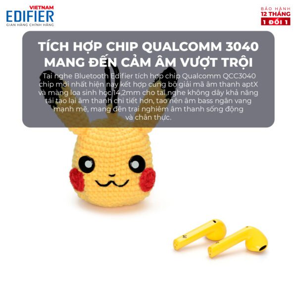 Tai nghe không dây EDIFIER Lollipods Pikachu - Hình ảnh 4