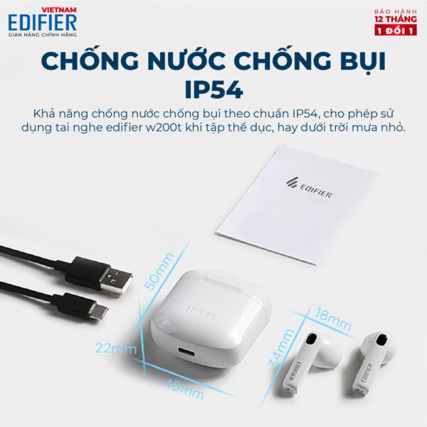 Tai nghe không dây EDIFIER W200T Mini - Hình ảnh 5