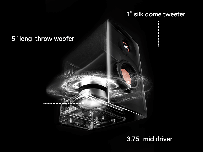 Loa Kiểm Âm Edifier MR5 - Hi-Res Audio,110W 51 Vùng nghe rộng, âm thanh chính xác trong mọi không gian
